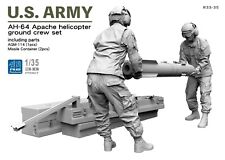 Conjunto de tripulação de terra helicóptero Apache em escala 1/35 AH-64 com AGM-114 Hellfire Missile/33-35 comprar usado  Enviando para Brazil