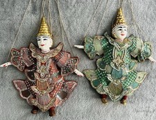 Marionetes asiáticas X 2 tradicionais pintados à mão madeira e materiais muito bons comprar usado  Enviando para Brazil