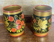 Khokhloma wooden cups for sale  GIRVAN