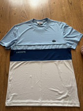 Camiseta Lacoste Sports Gym azul branca tamanho FR 4 EUA M média masculina nova sem etiquetas comprar usado  Enviando para Brazil