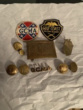 Lote raro de adesivos de botões da Academia Militar da Costa do Golfo fivela boné insígnia etc comprar usado  Enviando para Brazil