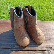 Usado, Botas de caubói Old West marrom infantil masculino ocidental botas macias tamanho 2 comprar usado  Enviando para Brazil