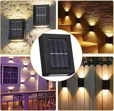4-10x LED Luz de Pared Solar Arriba y Abajo Exterior Cerca Jardín Cubierta Lámpara Impermeable segunda mano  Embacar hacia Mexico