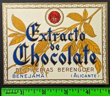 Usado, Etiqueta de álcool vintage extrato de chocolate licor destilado Espanha comprar usado  Enviando para Brazil