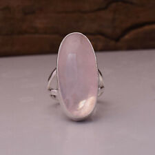 Usado, Belo anel feito à mão de prata esterlina 925 pedra preciosa quartzo rosa todos os tamanhos GB-79 comprar usado  Enviando para Brazil