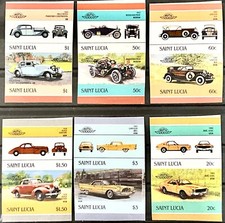 St Lucia #SG902v-SG913v MNH 1986 LOTW carros clássicos Autos Imperf [850v-855v] comprar usado  Enviando para Brazil