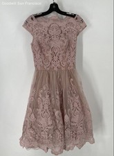 Vestido Feminino Chi Chi London Rosa Renda Manga Curta Ajuste Clássico e Flare Tamanho 6 comprar usado  Enviando para Brazil