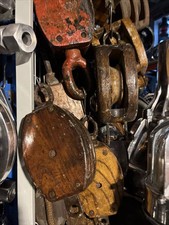 Vintage wooden pulley for sale  SHEFFIELD