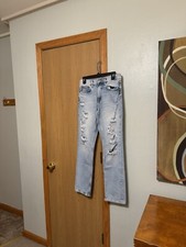 Zara "The Truth Slim" Size 4 Light Wash Distressed Slim Fit High-Rise Jeans na sprzedaż  Wysyłka do Poland