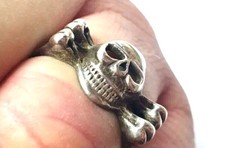 Totenkopf ring biker gebraucht kaufen  Aalen