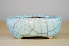 Vaso bonsai japonês AKINAO 3,4" (8,6cm) retângulo branco vitrificado Y811 comprar usado  Enviando para Brazil