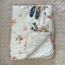 Edredom Sahaler Boutique bebê cama pena floral cobertor rosa flecha branca, usado comprar usado  Enviando para Brazil
