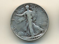 EUA: KM-142, meio dólar 1937 * Walking Liberty * Muito bom estado * comprar usado  Enviando para Brazil