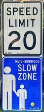 Autêntica placa de rua NYC 36x18 limite de velocidade 20 + zona lenta com grafite urbano traseiro comprar usado  Enviando para Brazil