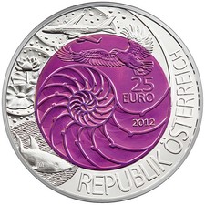 Austria 25 euro 2012 Bionik Srebrny Niob Ręcznie podnoszony z oryginalnym opakowaniem na sprzedaż  Wysyłka do Poland