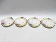 Usado, 4 pratos antigos de porcelana Nippon 3,5" pintados à mão flores e folhas com alças comprar usado  Enviando para Brazil