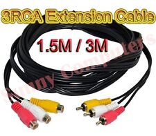 3RCA 3 Rca M/F Áudio Vídeo Composto Av Cabo De Extensão Cabo Adaptador De Tv Dvd Au comprar usado  Enviando para Brazil