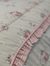 Conjunto de edredom com babados Laura Ashley anos 90 Rosemoor casa de campo dupla rosa xadrez floral comprar usado  Enviando para Brazil