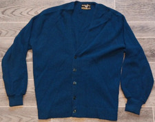 Cardigã masculino vintage importado 100% alpaca Sears loja grande azul anos 60 falhas grunge  comprar usado  Enviando para Brazil