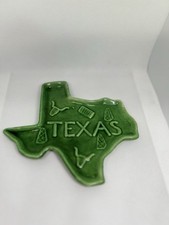 Prato de cerâmica vintage Walker Texas verde em forma de bugigangas 6" X 6" comprar usado  Enviando para Brazil