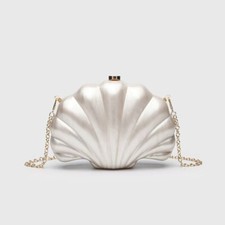 Usado, Bolsa de mão feminina de acrílico branco concha festa noturna casamento formatura bolsa de mão comprar usado  Enviando para Brazil
