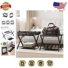 Elegante Porta Maleta Plegable con Estante de Almacenamiento - Perfecto para Hoteles y Hogares segunda mano  Embacar hacia Mexico