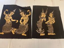 TECIDO TAILANDÊS VINTAGE ARTE MUNDIAL PINTURA À MÃO tribal WallDecor Deusa, usado comprar usado  Enviando para Brazil