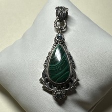 Pingente de filigrana Bali de prata esterlina 925 malaquita e topázio azul SARDA 18g comprar usado Pingente de filigrana Bali de prata esterlina 925 malaquita e topázio azul SARDA 18g comprar usado  Enviando para Brazil