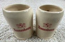 KRONENBOURG conjunto de 2 canecas de cerveja cervejaria 0,5 litros Stein BAUDOUR C.R.F BELGIUM FLAW, usado comprar usado  Enviando para Brazil