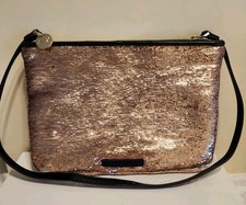 Nova bolsa/bolsa de ombro Armani Exchange AX ouro rosa com lantejoulas Ret.$80, usado comprar usado  Enviando para Brazil