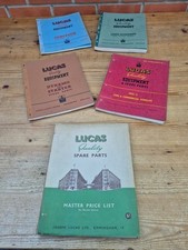 Vintage Lucas Five Set Catalogues 1939 - 1950s Spare Parts Lamps Dynamo Ignition segunda mano  Embacar hacia Mexico