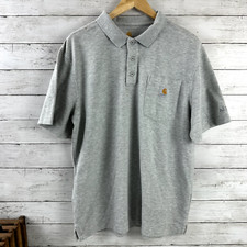 Camisa polo masculina Carhartt manga curta grande bolso K570 cinza ajuste original comprar usado  Enviando para Brazil