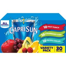 Capri Sun Juice Variety Pack 30ct – Fruit Punch, Kiwi, Pacific Cooler, 6oz cada, usado comprar usado  Enviando para Brazil