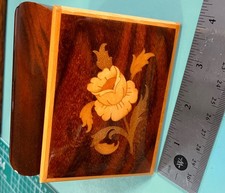 italian inlaid wooden jewellery box for sale  SWANSEA