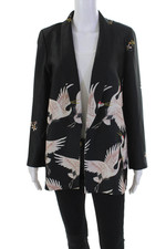 Jaqueta Blazer Zara Feminina Estampa de Animal Gola Aberta Frente Preta Tamanho M comprar usado  Enviando para Brazil