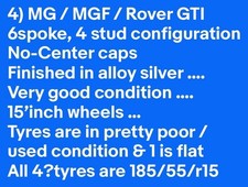 Rover 6spoke 4stud for sale  HARROGATE