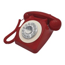 Telefon retro Przewodowy Czerwony Dekoracyjny Vintage Hotel Dom na sprzedaż  PL
