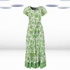 Vestido maxi feminino Ex Joe Browns verão floral enrugado algodão verde comprar usado  Enviando para Brazil