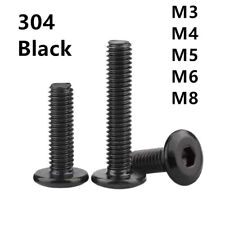 Schwarz 304 Edelstahl Flachkopf Möbelschrauben Innensechskant Schraube M3 - M8 comprar usado  Enviando para Brazil