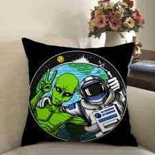 Usado, Capa de travesseiro estampada alienígena sofá almofada decorativa para casa fronha comprar usado  Enviando para Brazil