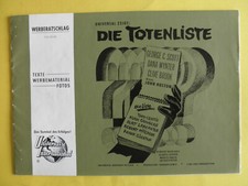 Totenliste werberatschlag 1963 gebraucht kaufen  Hamburg
