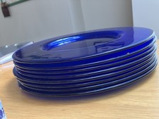 Blue glass chargers for sale  LONDON