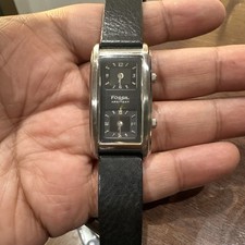 Usado, Working FOSSIL Arkitekt relógio unissex tempo duplo mostrador preto e pulseira de couro 22mm comprar usado  Enviando para Brazil