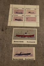 FOLHA MINIATURA NAVIOS E BARCOS ESCOCESES E 2 MINI BLOCOS PERFURADOS E IMPERFEITOS, SEM MARCA DE CHARNEIRA comprar usado  Enviando para Brazil