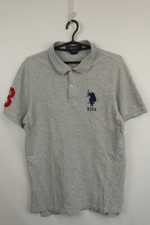 Camisa polo EUA Assn cinza mistura de algodão gola curta lavagem média P, usado comprar usado  Enviando para Brazil