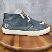 Tênis Fred Perry Masculino 8 Lona Azul Tornozelo Botas Hi Top Sapatos B5212-608 comprar usado  Enviando para Brazil