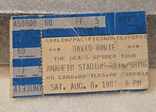 DAVID BOWIE Glass Spider Tour, 1987 - Anaheim Stadium - ESBOÇO DE INGRESSO PARA CONCERTO, usado comprar usado  Enviando para Brazil