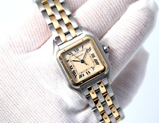 Relógio feminino Cartier Panthere 187949 branco ouro 18 quilates e aço 27 mm duas fileiras, usado comprar usado  Enviando para Brazil