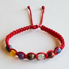 Pulsera Tejida Con Hilo Rojo Con Cuarzos Naturales  segunda mano  Embacar hacia Argentina