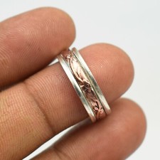 Vintage Tema Handmade Dos Tonos Giratorio Anillo Cobre VR1526, usado comprar usado  Enviando para Brazil